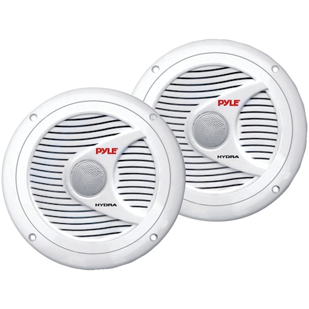 Pyle Hydra Series 6.5" 150W Dual-Cone Marine Speakers (White) PLMR60W
